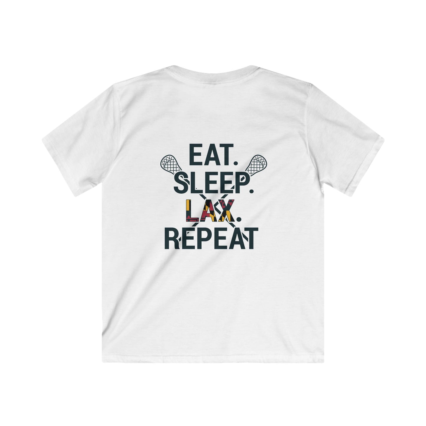 Youth LAX Bros Eat. Sleep. LAX. Repeat. Tee (Maryland Flag Edition)