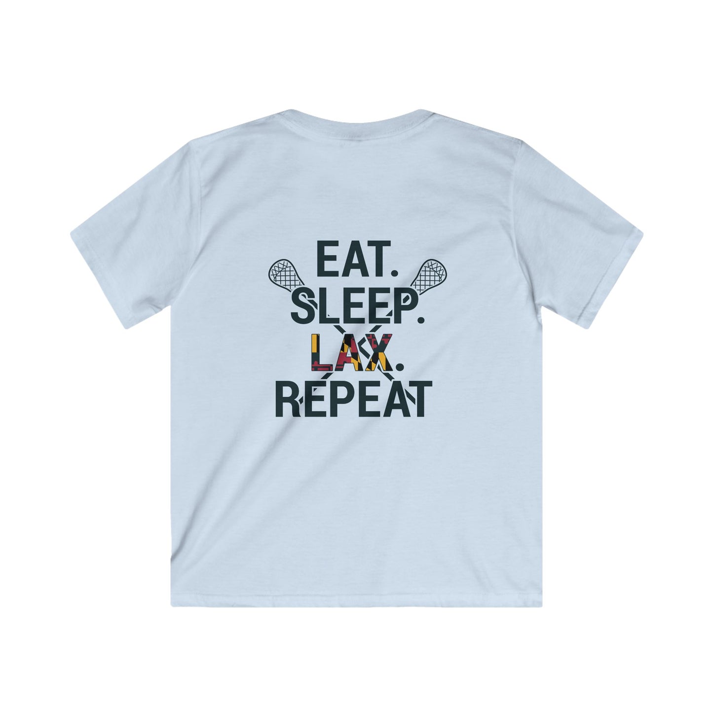 Youth LAX Bros Eat. Sleep. LAX. Repeat. Tee (Maryland Flag Edition)
