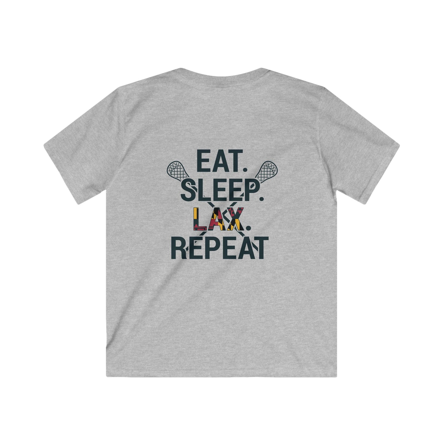Youth LAX Bros Eat. Sleep. LAX. Repeat. Tee (Maryland Flag Edition)