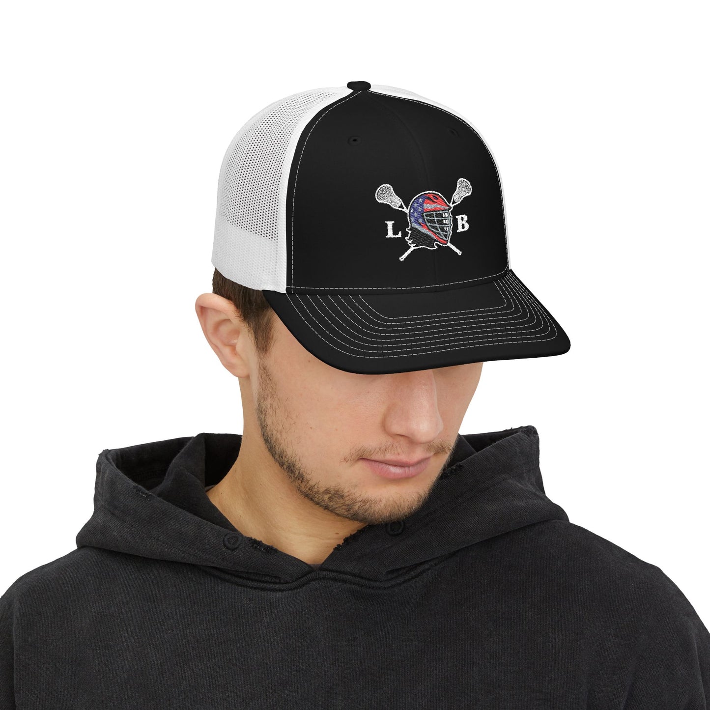 LAX Bros Crossed Sticks Trucker Hat – LB Helmet Edition (Richardson 112