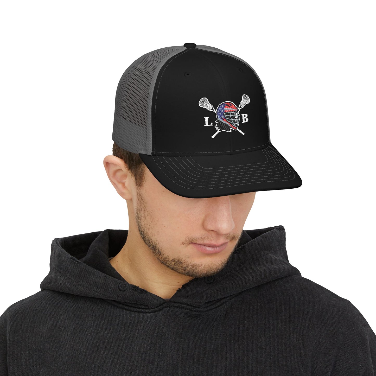 LAX Bros Crossed Sticks Trucker Hat – LB Helmet Edition (Richardson 112