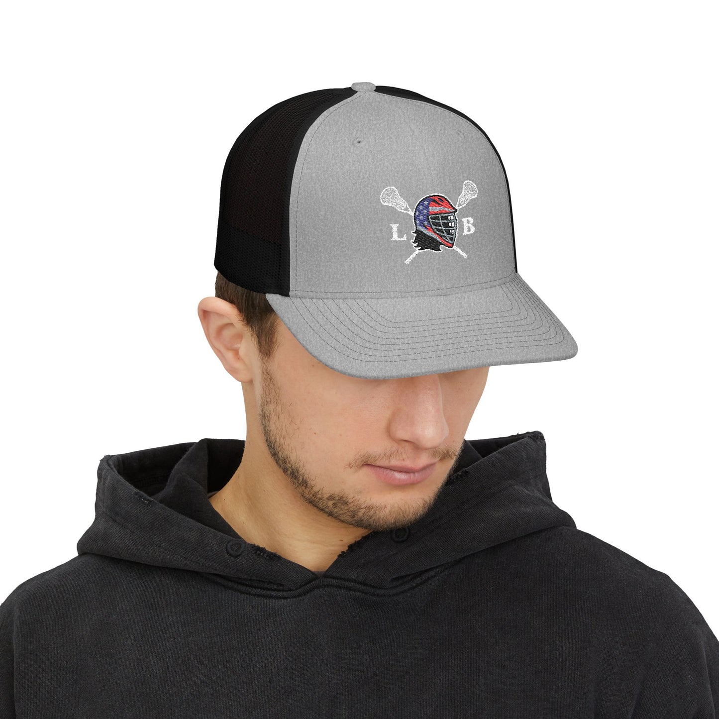 LAX Bros Crossed Sticks Trucker Hat – LB Helmet Edition (Richardson 112