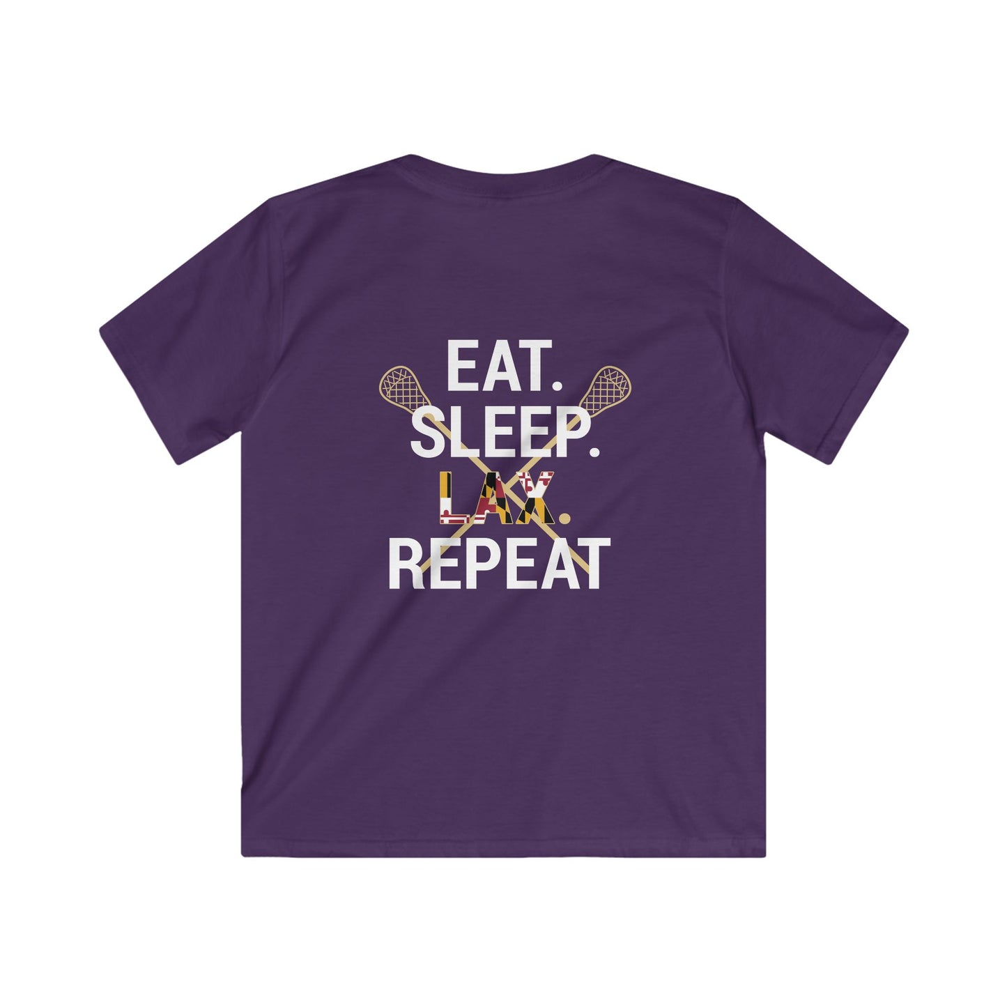 Youth LAX Bros Eat. Sleep. LAX. Repeat. Tee (Maryland Flag Edition)