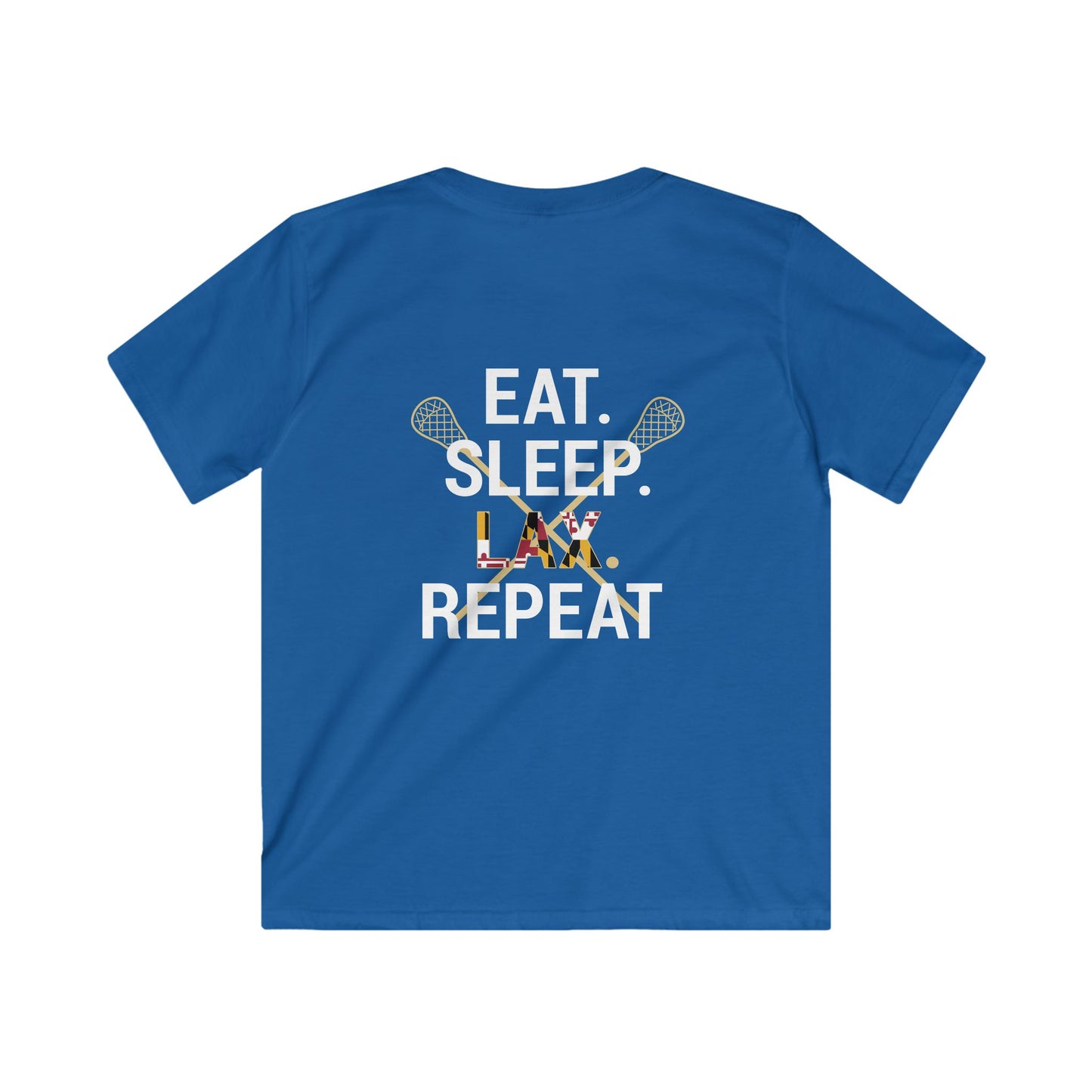 Youth LAX Bros Eat. Sleep. LAX. Repeat. Tee (Maryland Flag Edition)