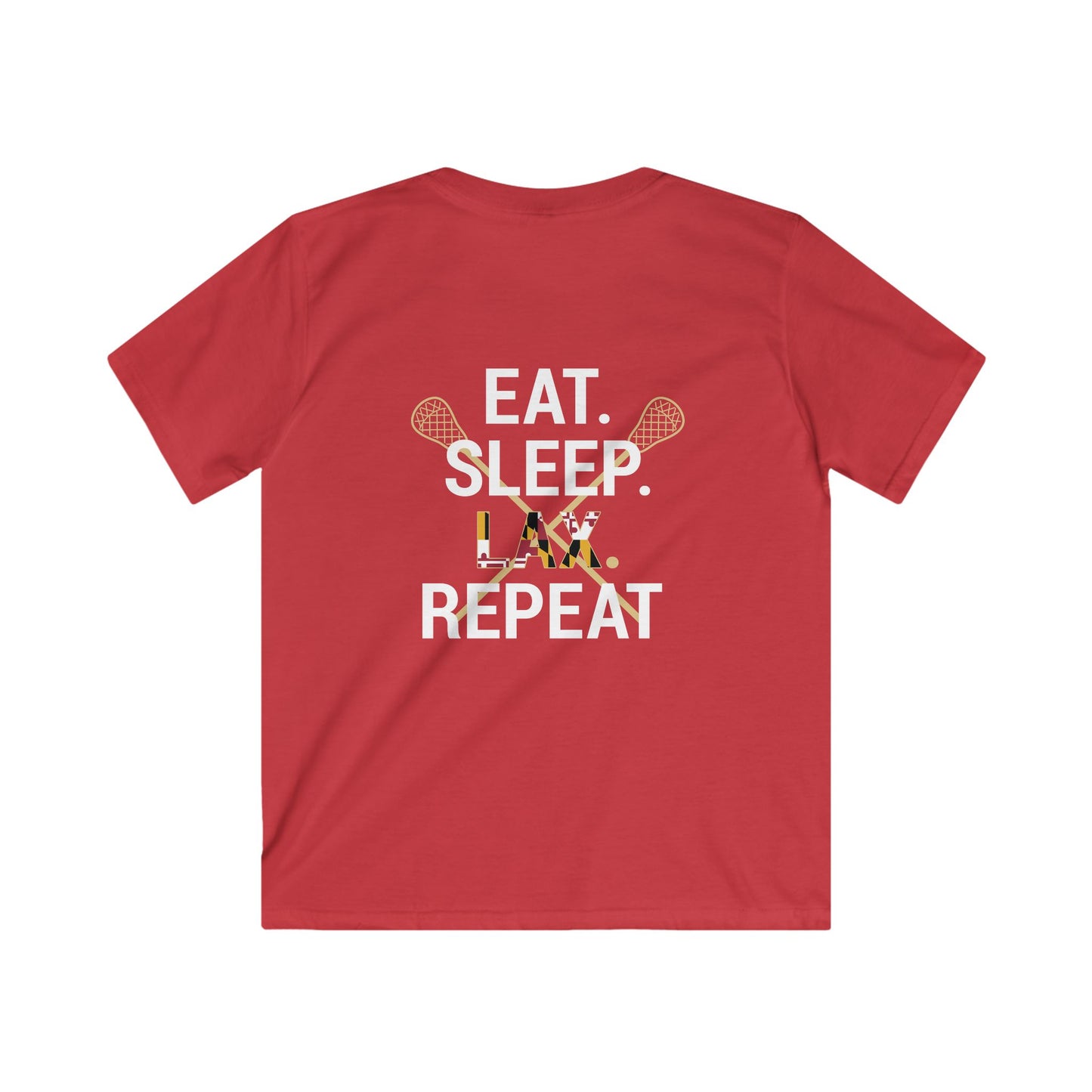 Youth LAX Bros Eat. Sleep. LAX. Repeat. Tee (Maryland Flag Edition)