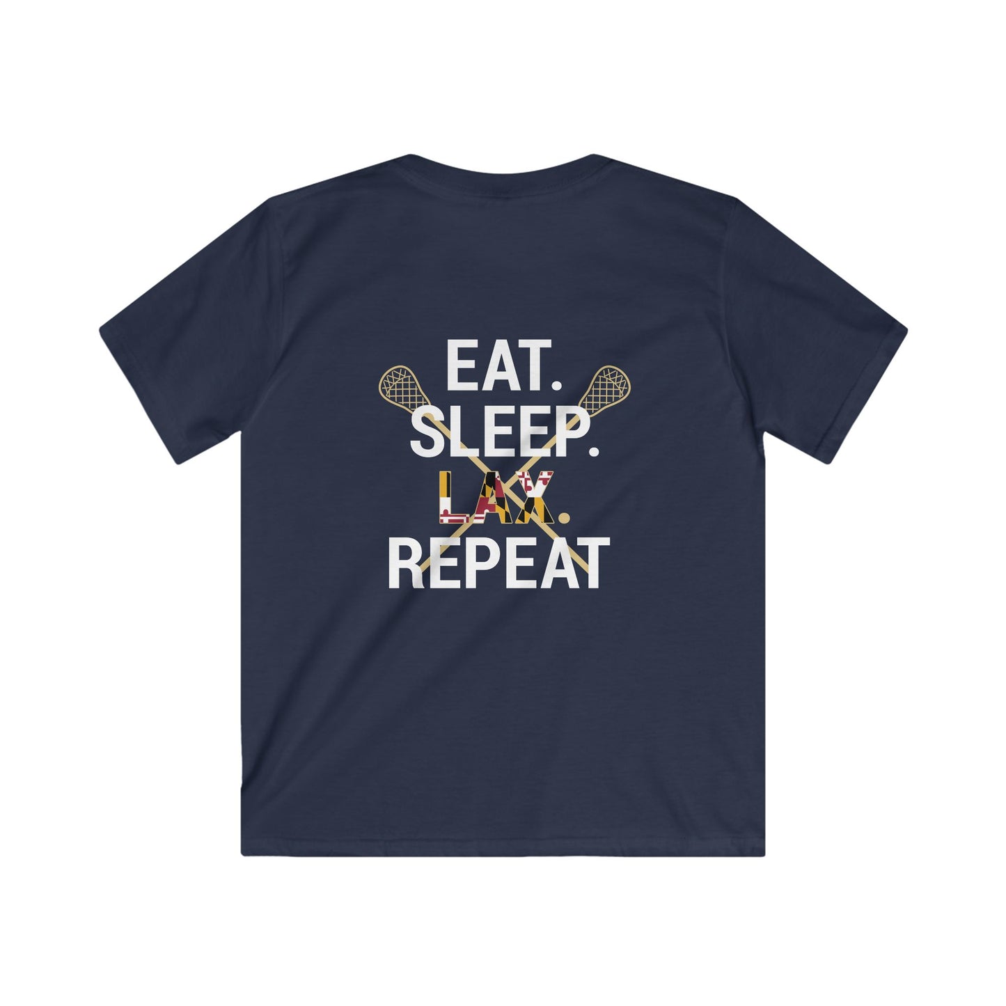 Youth LAX Bros Eat. Sleep. LAX. Repeat. Tee (Maryland Flag Edition)