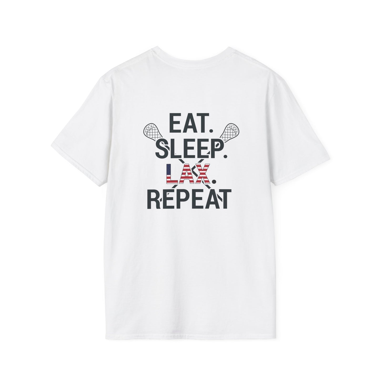 LAX Bros Eat Sleep LAX Repeat Tee – Adult (USA Flag)