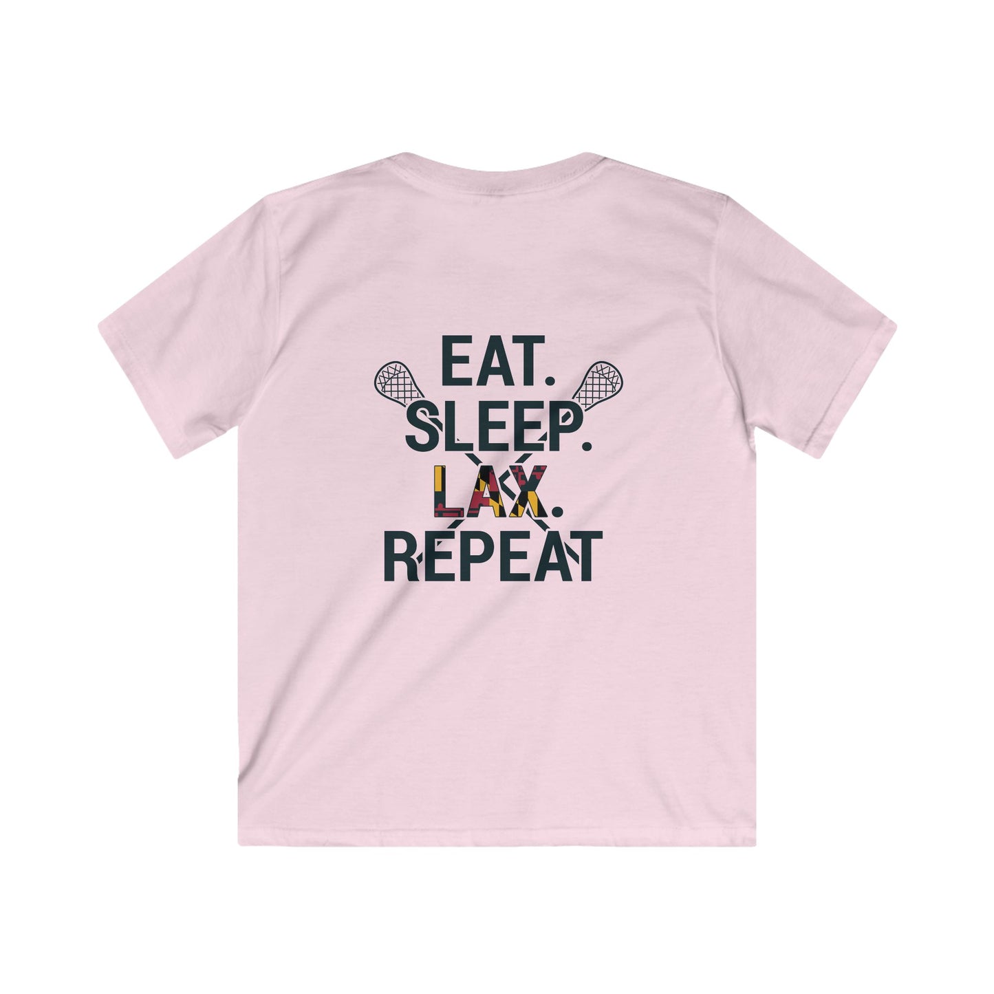 Youth LAX Bros Eat. Sleep. LAX. Repeat. Tee (Maryland Flag Edition)