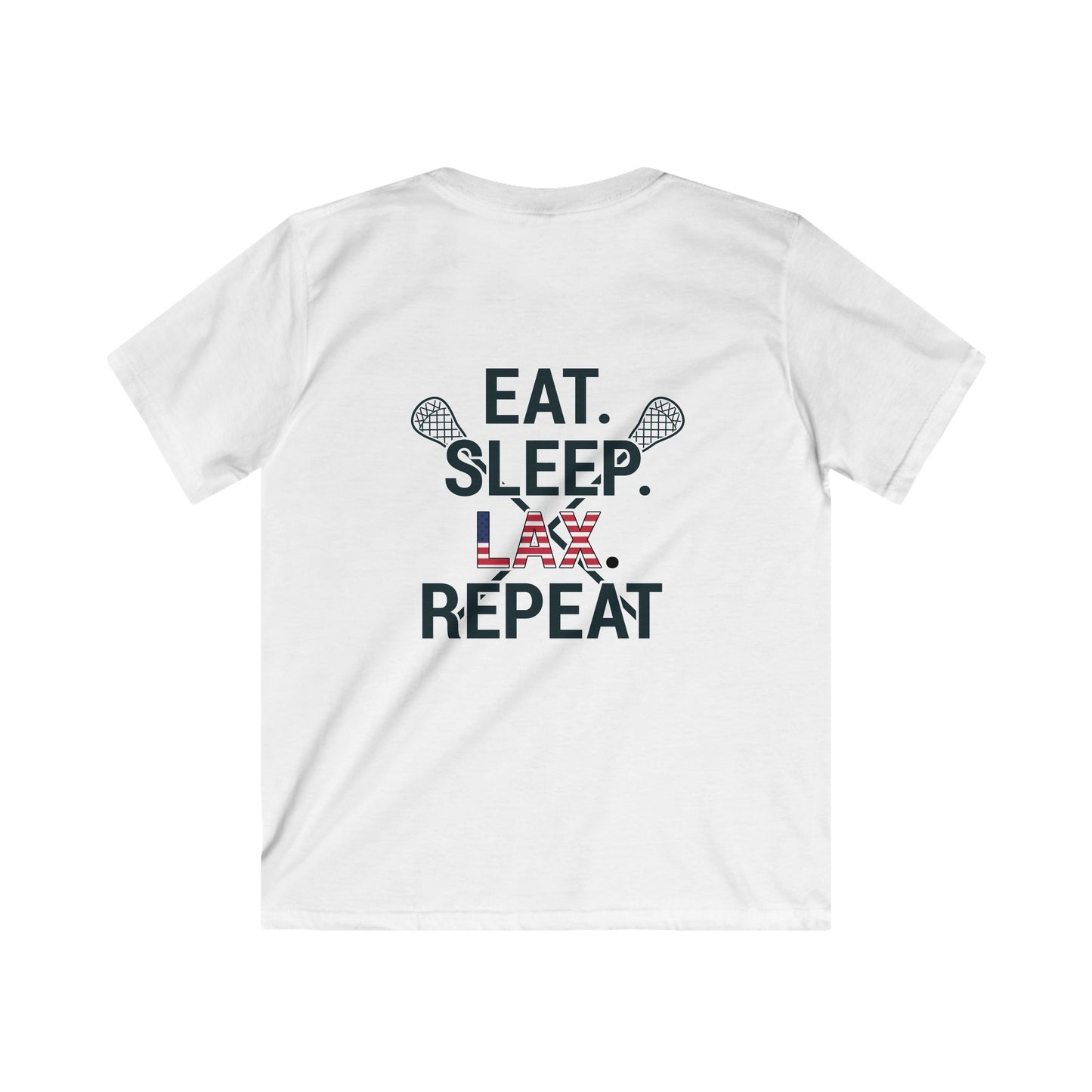 Youth LAX Bros Eat. Sleep. LAX. Repeat. Tee (USA Flag Edition)