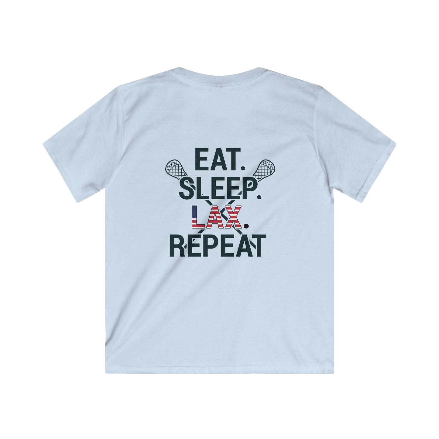 Youth LAX Bros Eat. Sleep. LAX. Repeat. Tee (USA Flag Edition)