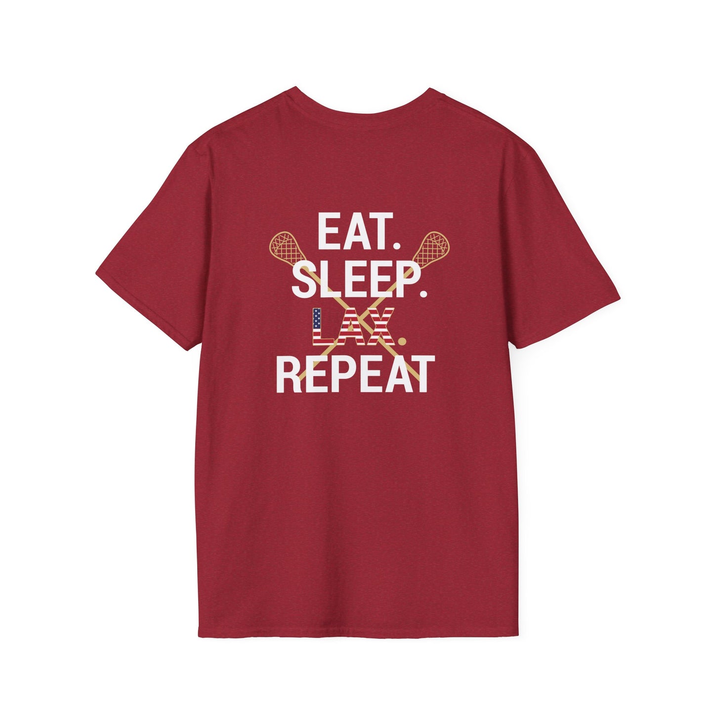 LAX Bros Eat Sleep LAX Repeat Tee – Adult (USA Flag)