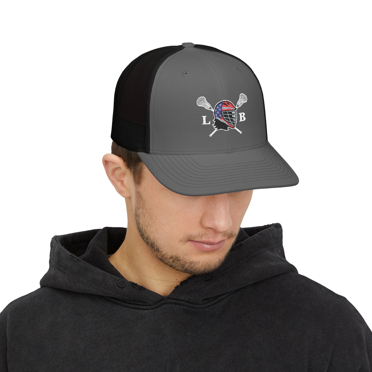 LAX Bros Crossed Sticks Trucker Hat – LB Helmet Edition (Richardson 112