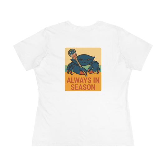 LAX Broettes Always in Season – Women’s Tee (USA Flag Beach Edition)