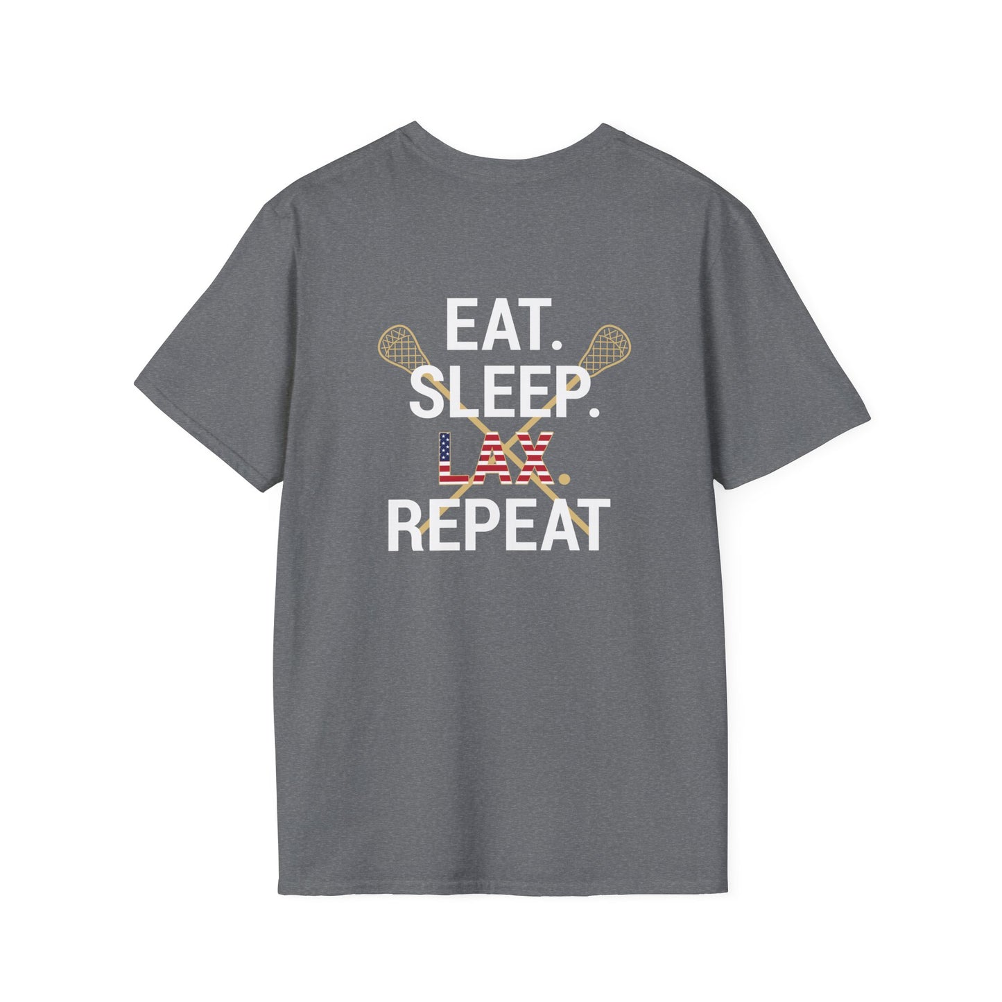 LAX Bros Eat Sleep LAX Repeat Tee – Adult (USA Flag)