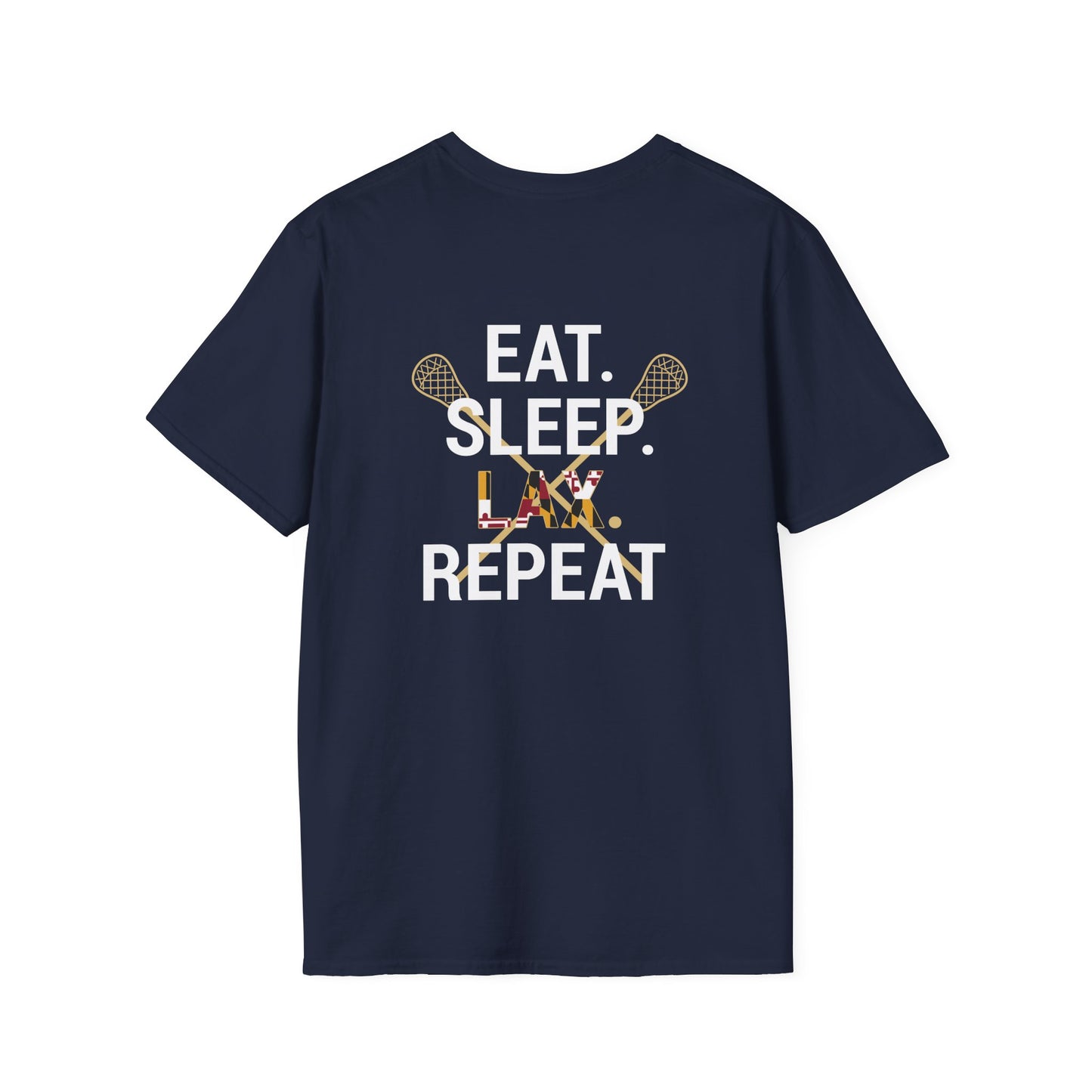 LAX Bros Eat Sleep LAX Repeat Tee – Adult (MD Flag)