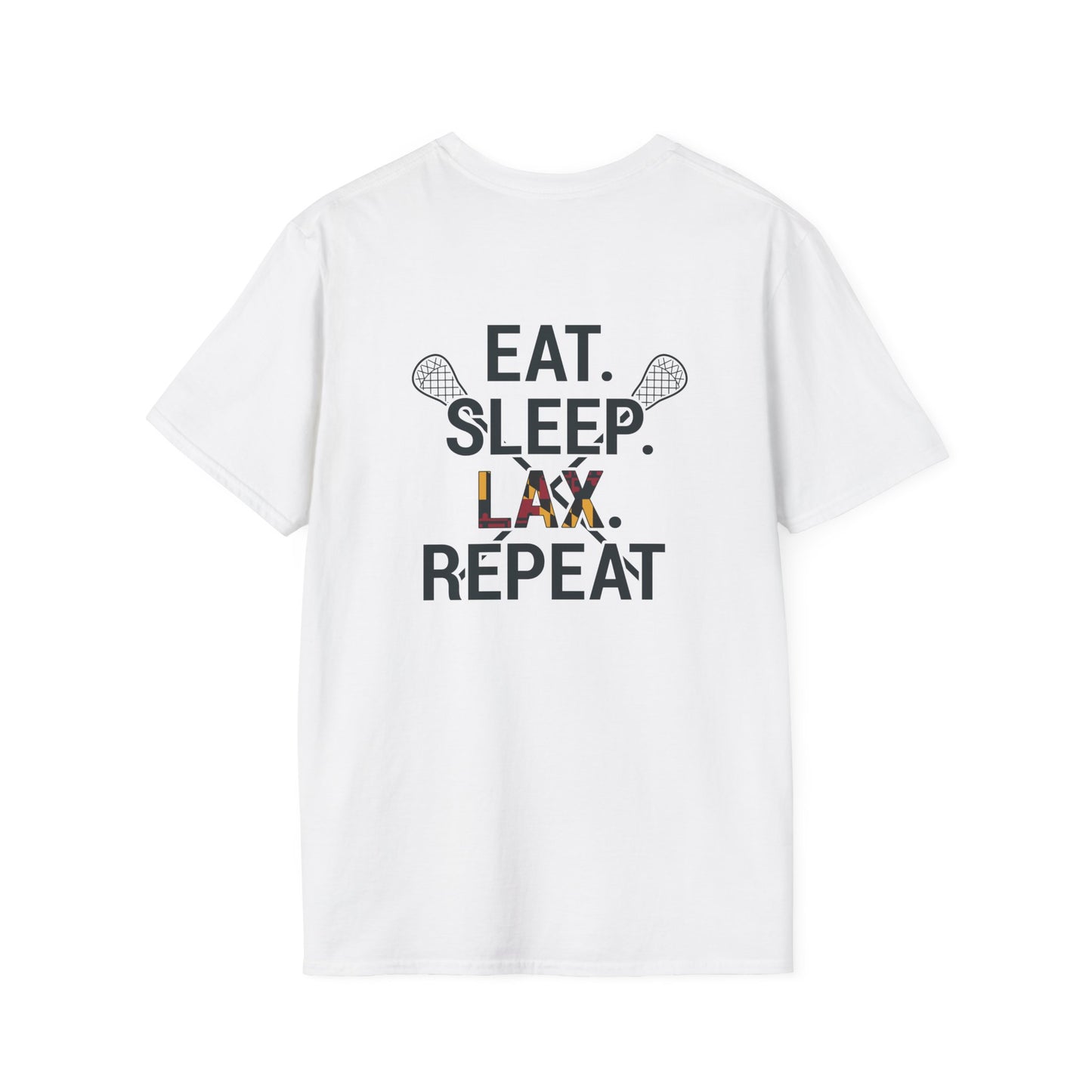 LAX Bros Eat Sleep LAX Repeat Tee – Adult (MD Flag)