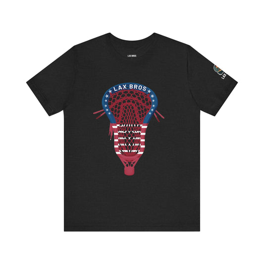LAX Bros USA Flag Stick Head Tee - Adult