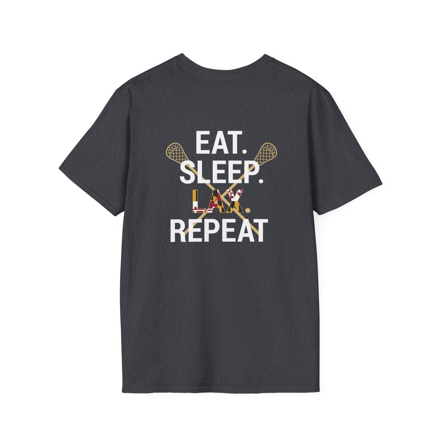 LAX Bros Eat Sleep LAX Repeat Tee – Adult (MD Flag)