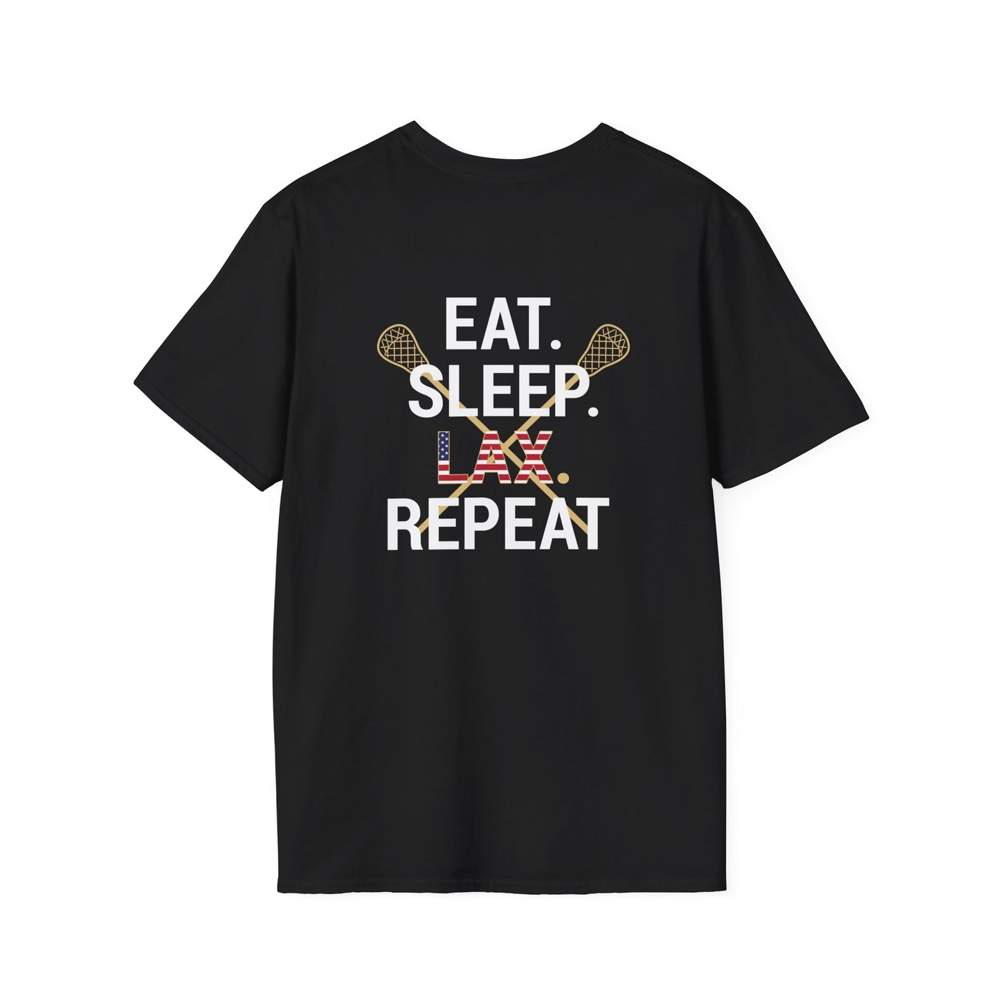 LAX Bros Eat Sleep LAX Repeat Tee – Adult (USA Flag)