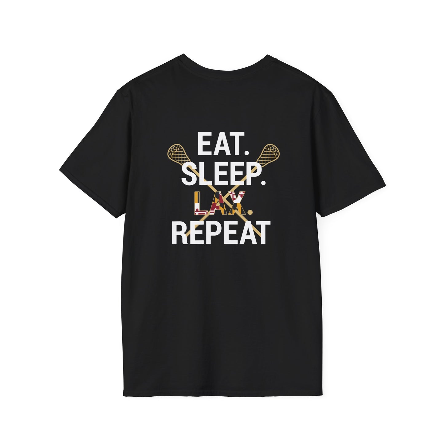 LAX Bros Eat Sleep LAX Repeat Tee – Adult (MD Flag)