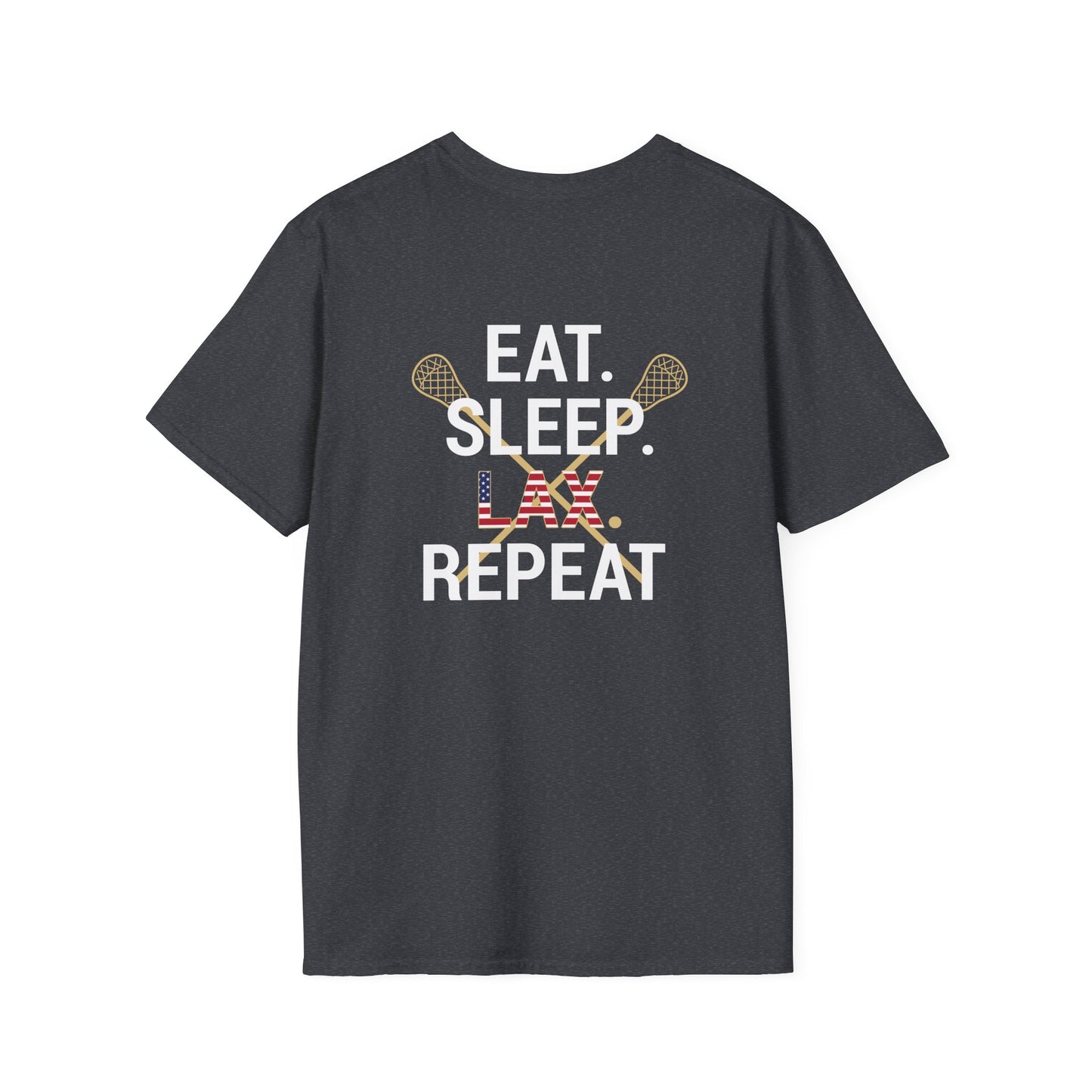 LAX Bros Eat Sleep LAX Repeat Tee – Adult (USA Flag)