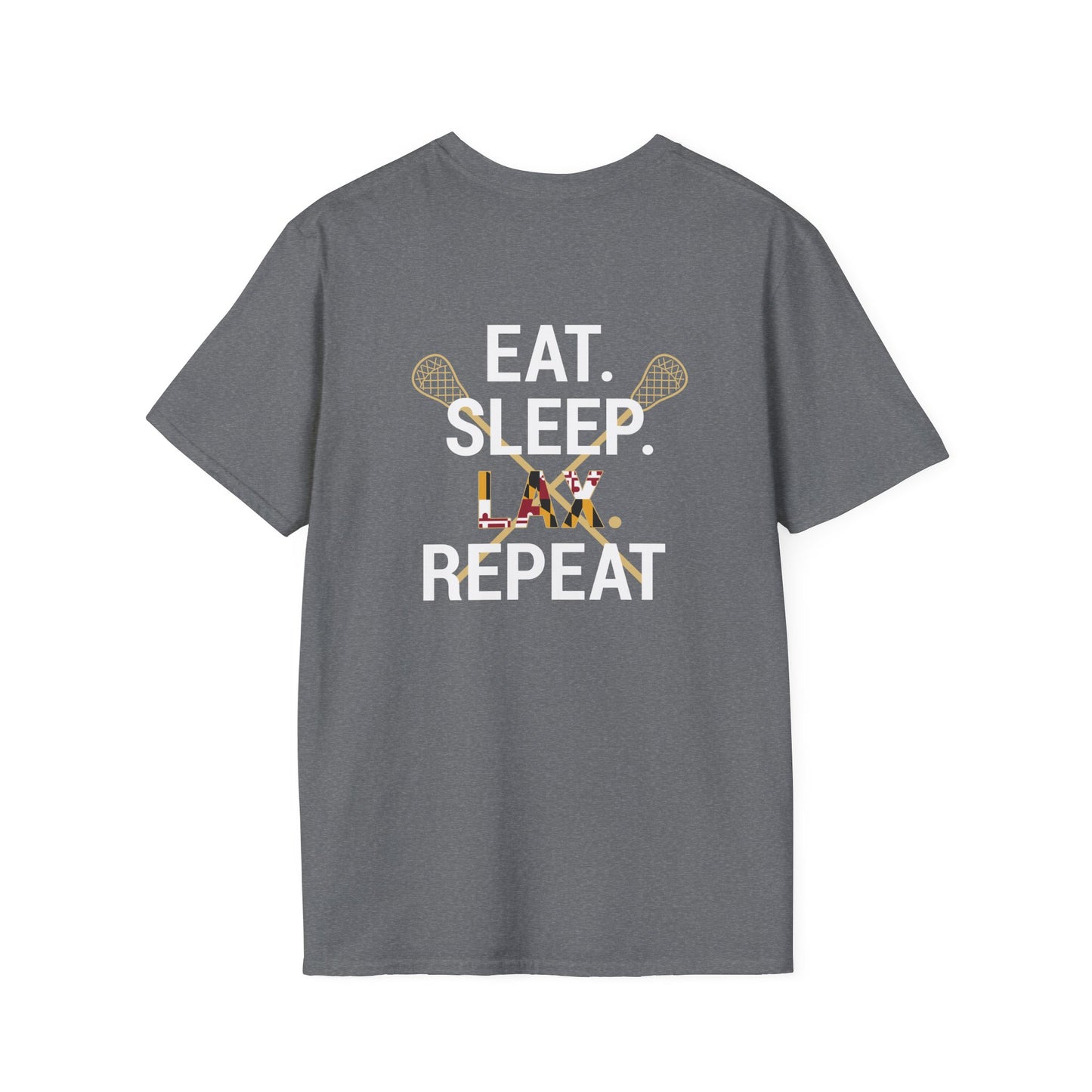 LAX Bros Eat Sleep LAX Repeat Tee – Adult (MD Flag)