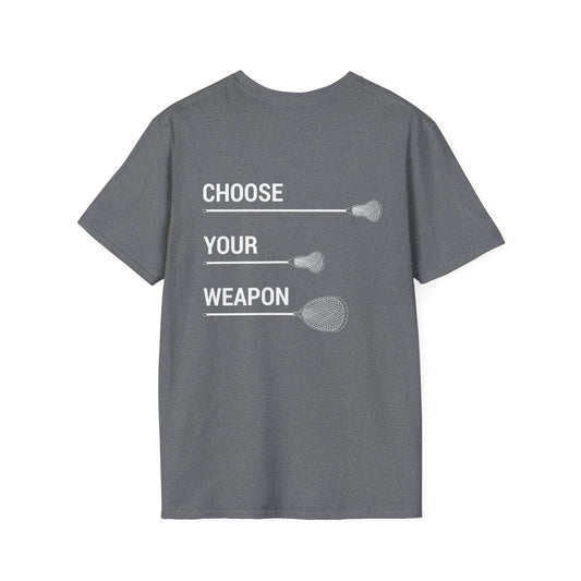 LAX Bros Choose Your Weapon Tee – Adult