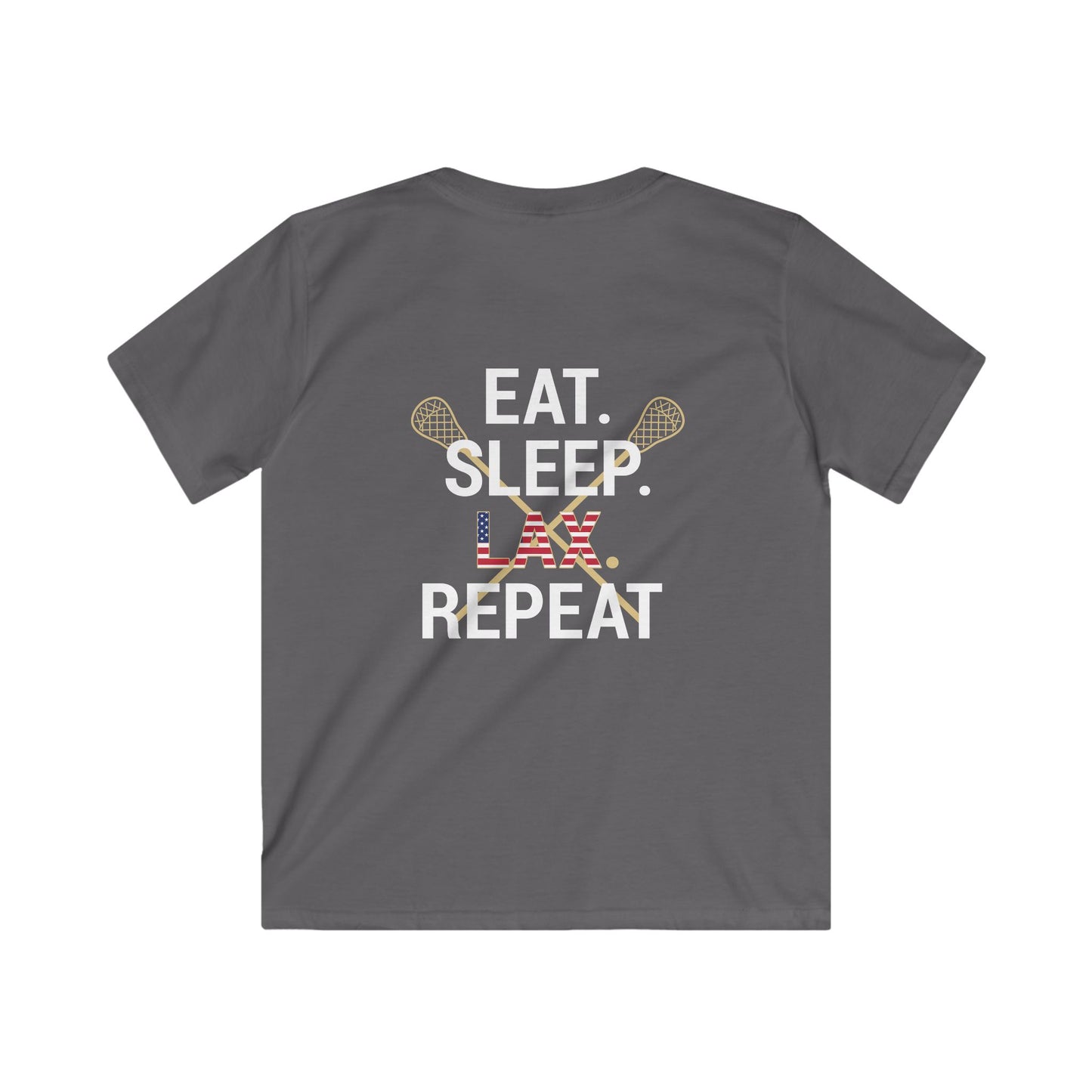 Youth LAX Bros Eat. Sleep. LAX. Repeat. Tee (USA Flag Edition)