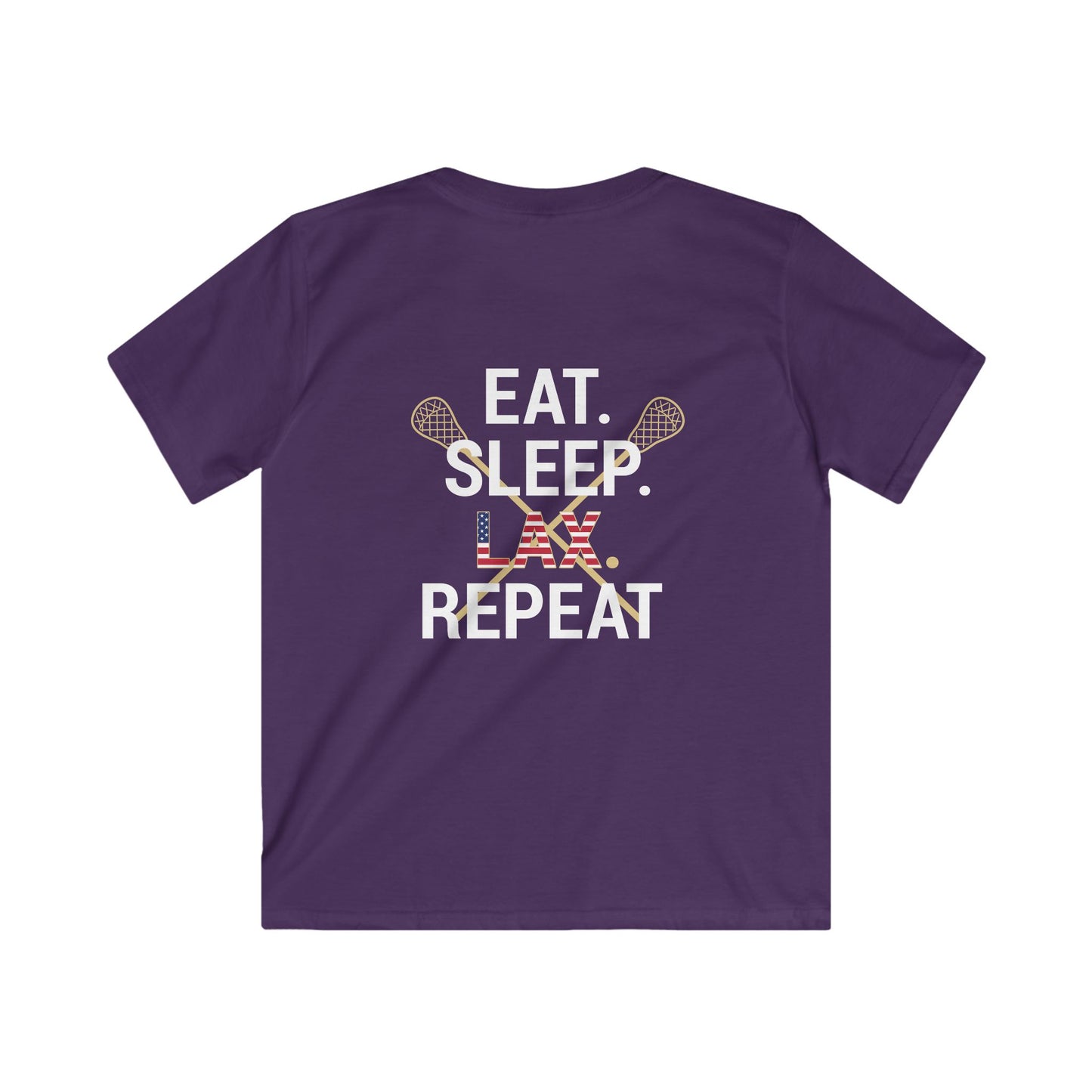 Youth LAX Bros Eat. Sleep. LAX. Repeat. Tee (USA Flag Edition)