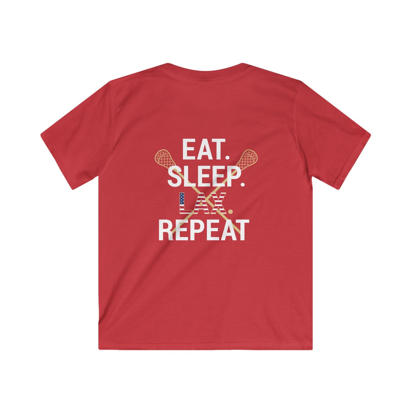Youth LAX Bros Eat. Sleep. LAX. Repeat. Tee (USA Flag Edition)