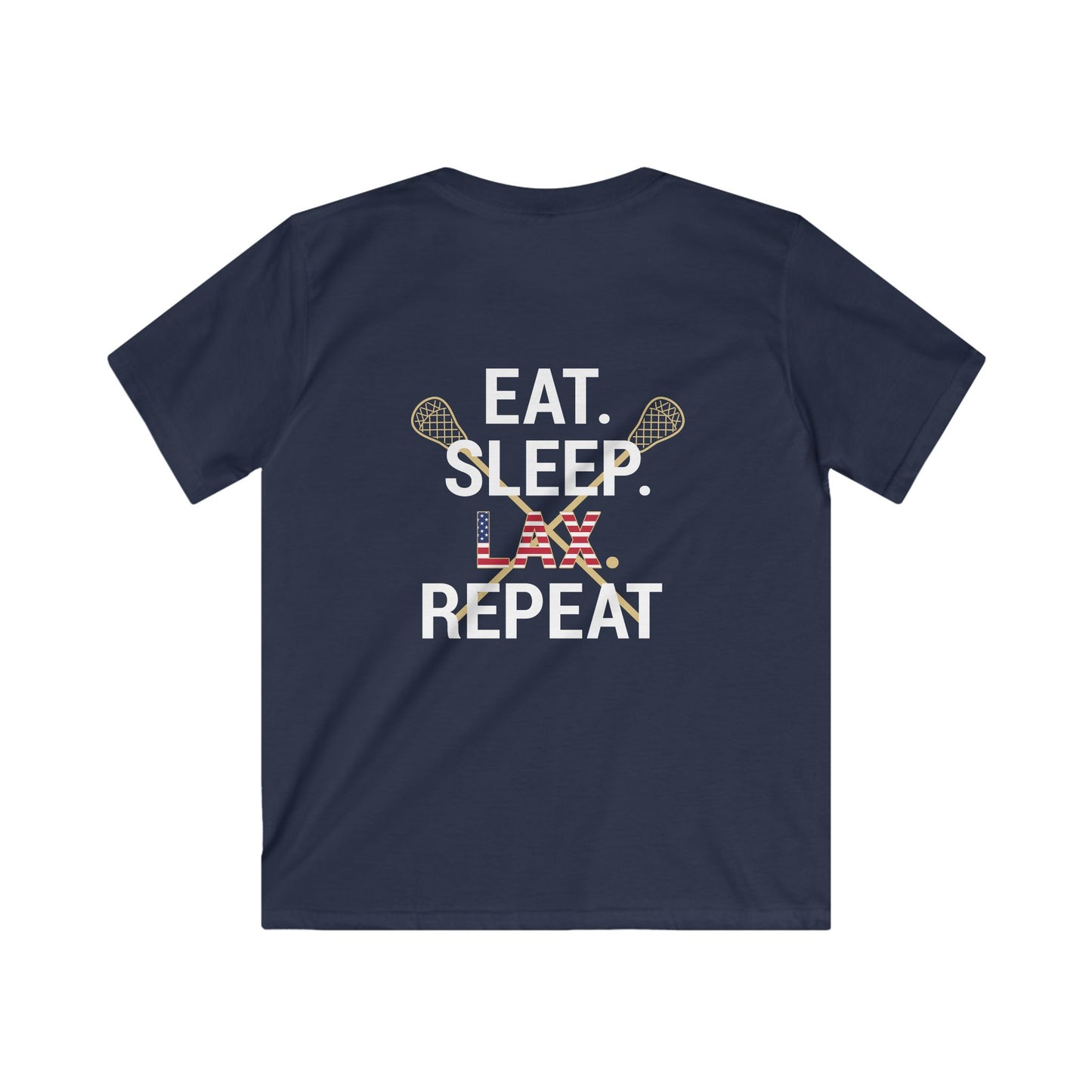 Youth LAX Bros Eat. Sleep. LAX. Repeat. Tee (USA Flag Edition)