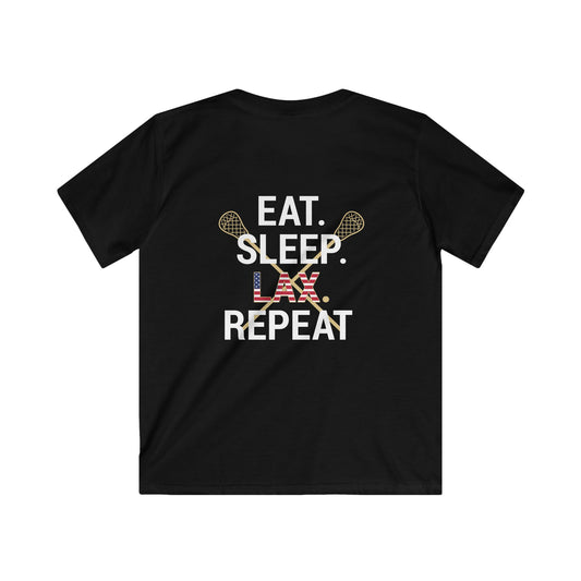 Youth LAX Bros Eat. Sleep. LAX. Repeat. Tee (USA Flag Edition)