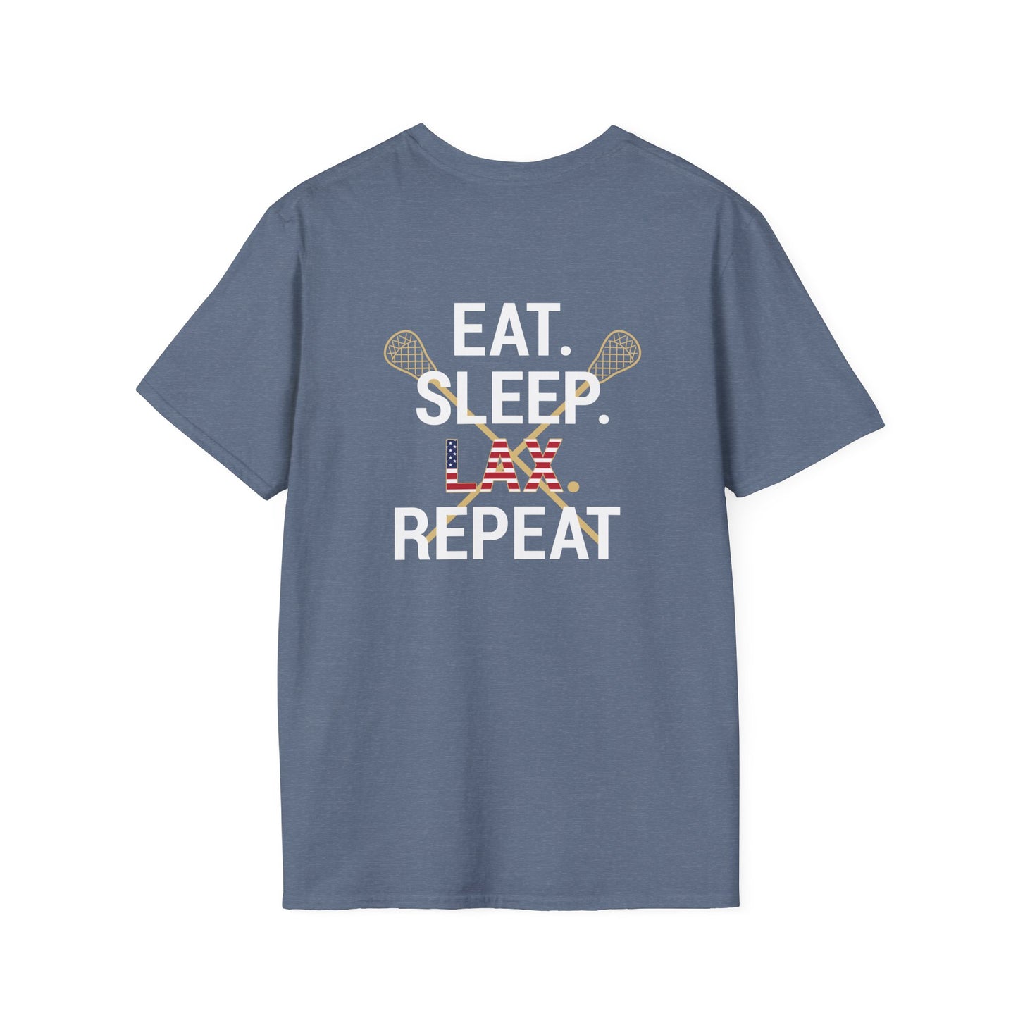 LAX Bros Eat Sleep LAX Repeat Tee – Adult (USA Flag)
