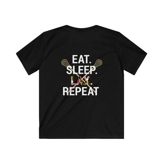 Youth LAX Bros Eat. Sleep. LAX. Repeat. Tee (Maryland Flag Edition)