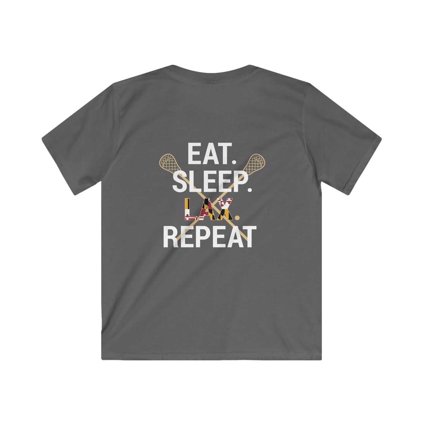 Youth LAX Bros Eat. Sleep. LAX. Repeat. Tee (Maryland Flag Edition)