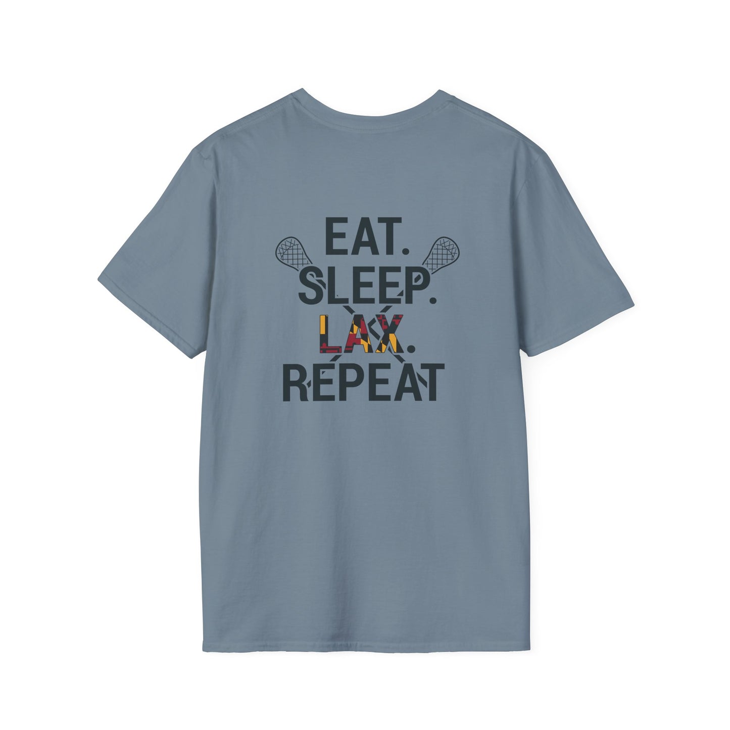 LAX Bros Eat Sleep LAX Repeat Tee – Adult (MD Flag)