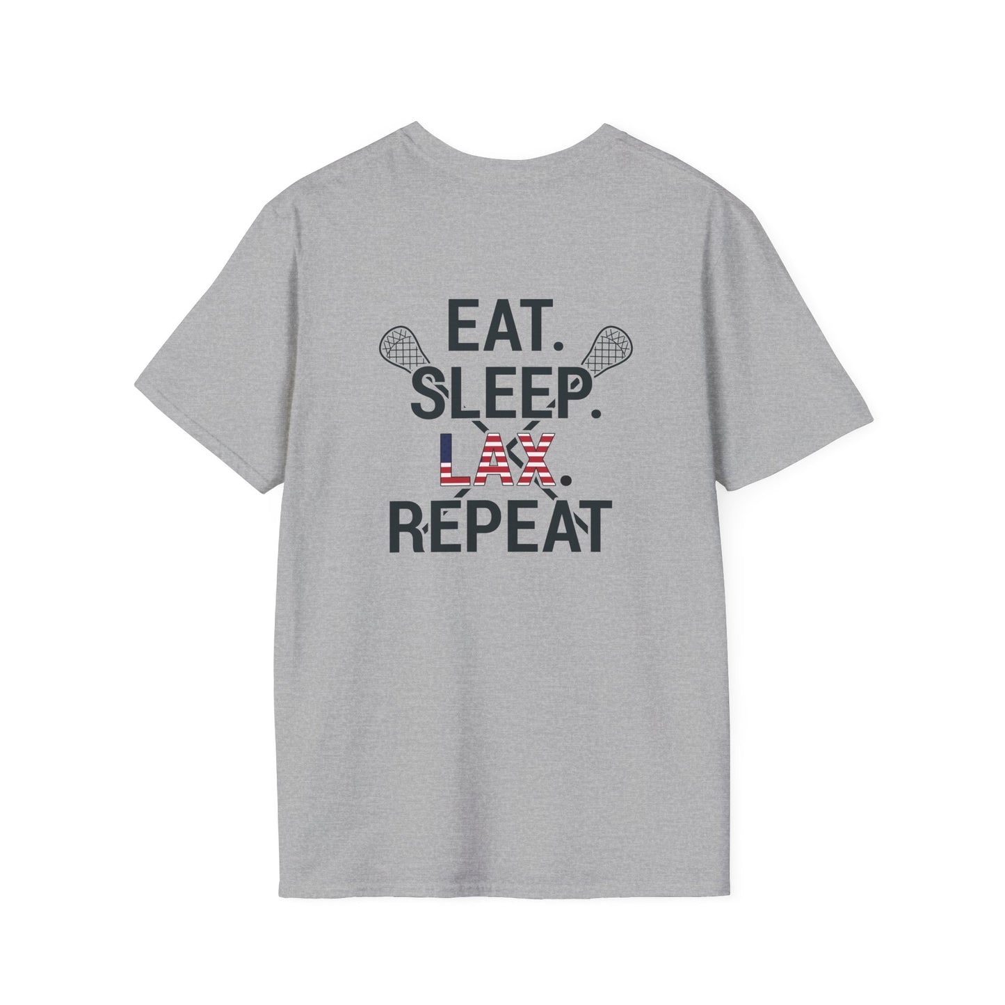 LAX Bros Eat Sleep LAX Repeat Tee – Adult (USA Flag)