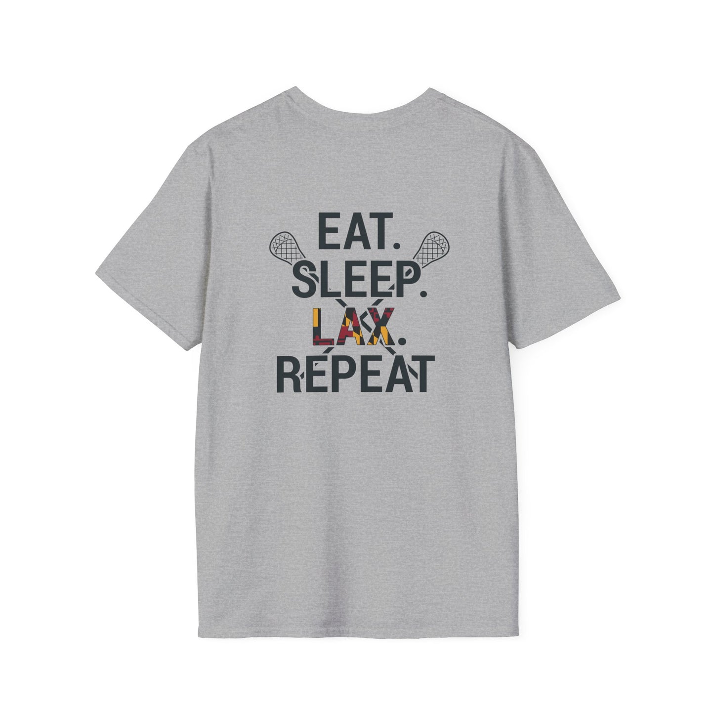 LAX Bros Eat Sleep LAX Repeat Tee – Adult (MD Flag)