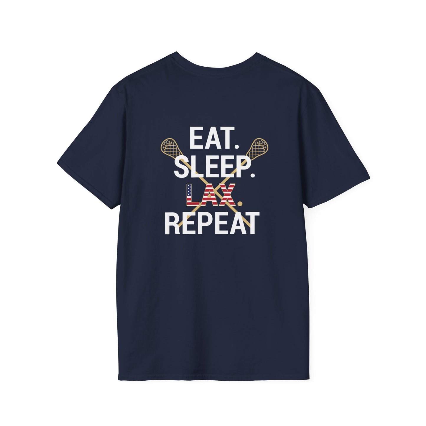 LAX Bros Eat Sleep LAX Repeat Tee – Adult (USA Flag)